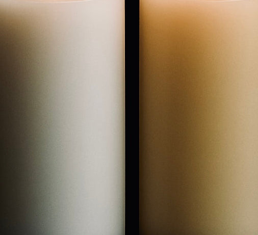 ivory and white wedding candles